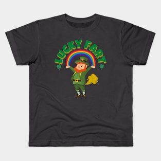 Lucky Fart Leprechaun Rainbow St. Patrick's Day Kids T-Shirt